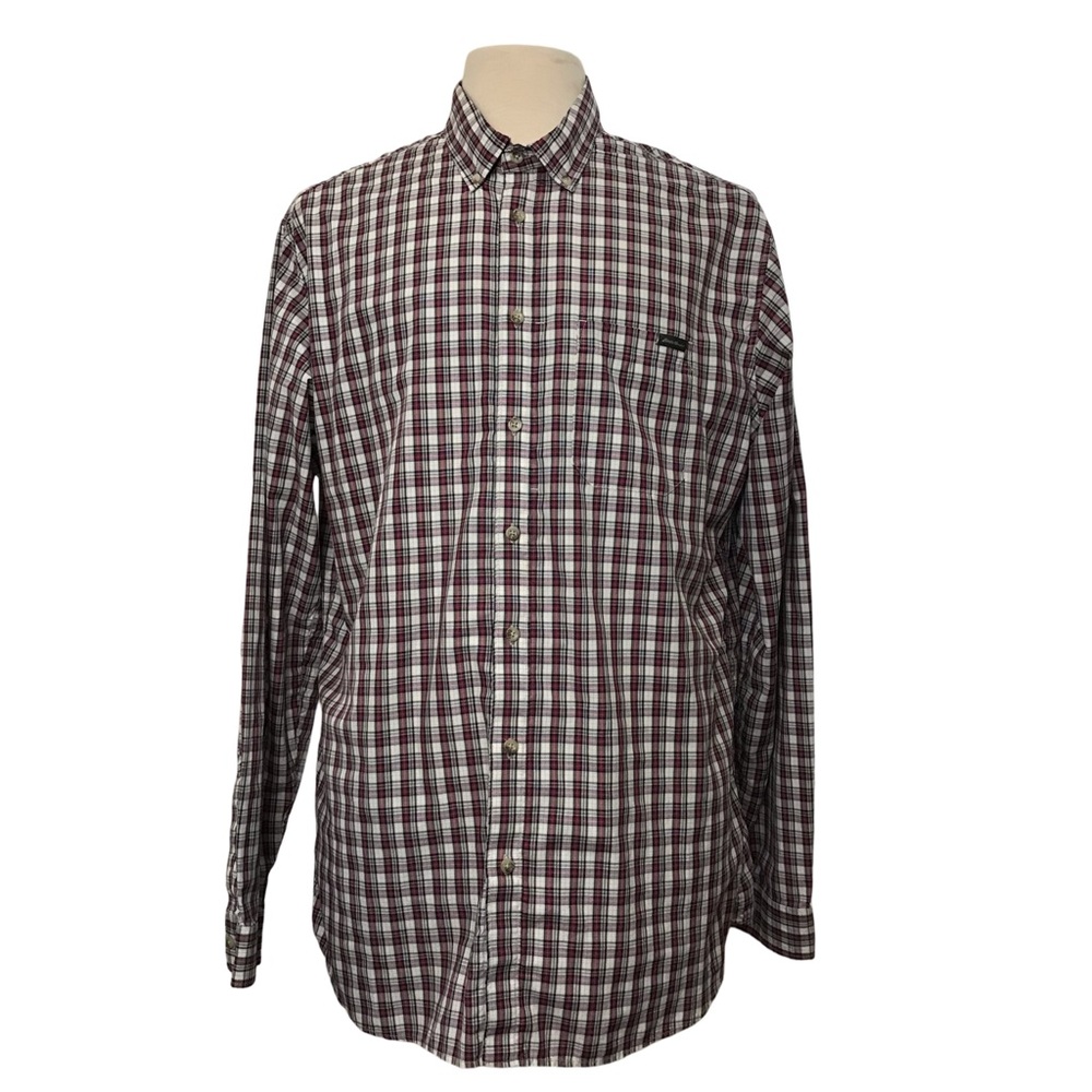 Eddie Bauer Button Up Shirt Men’s Size TXL Multicolor Plaid Long Sleeve’s